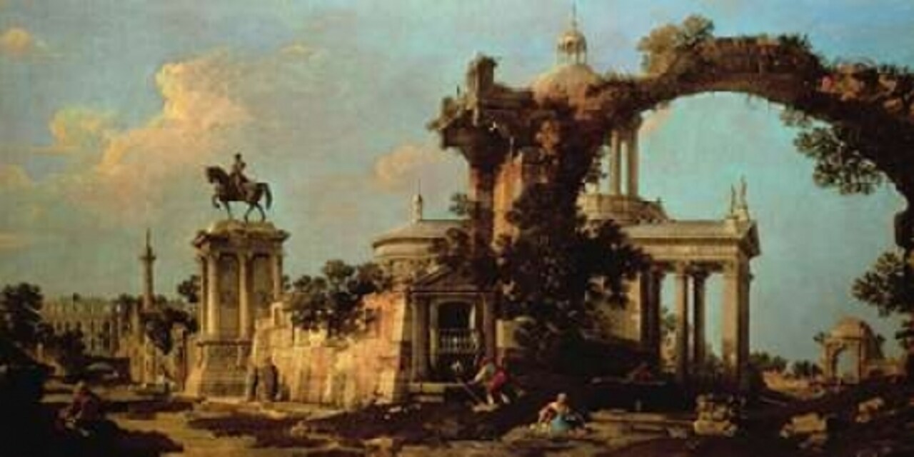 Capriccio of Roman Ruins with a Renaissance Church Poster Print by Canaletto - Item # VARPDX2CA162